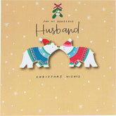 Polar Bear Design Husband Christmas Card